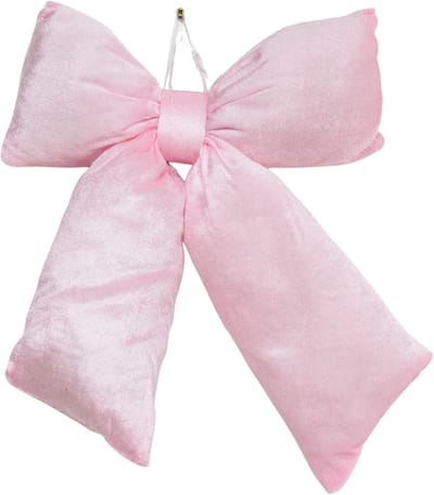 Housevitamin - Kerst Decoratie - Strik - Licht Roze - Fluweelachtig - 32x40cm
