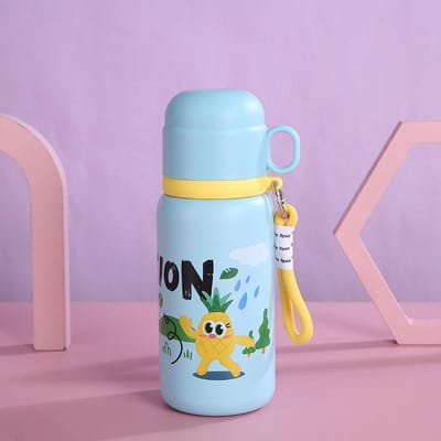 De Nieuwe MOE Fun Kinderen Roestvrijstalen Thermosbeker Waterbeker Beker Twee Deksel Waterbeker Niche Design 550ml