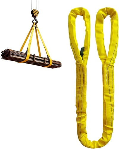 Hefband Polyester - Touwband hijsband - Zwaar werk hijsen - Dubbellaags slijtvast - 3000 kg capaciteit - Oranje