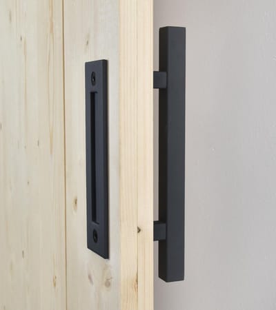 Barnwoodweb Hudson Square Deurgreep - Voor/achter - Zwart Gepoedercoat Staal - 30x4 cm