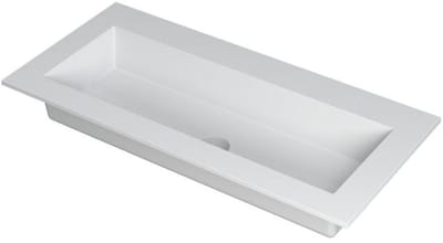 INK Kraft Wastafel Enkele Bak Zonder Kraangat - 1000x450x10 mm - Mat Wit