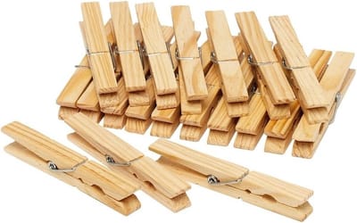 Houten wasknijpers - 40x stuks - voordelige knijpers / wasspelden - bamboe - was ophangen