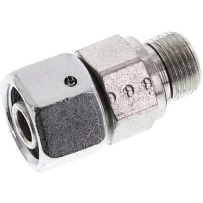 12S & G3/8'' Verzinkt Stalen Rechte Draaidoorvoer Buitendraad 630bar NBR O-ring en Afdichtconus Verstelbaar ISO 8434-1