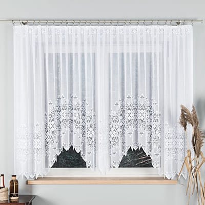 Markizeta Nadia Serie - Roestvrijstalen Gordijn - 400x160 cm - Kleur Wit