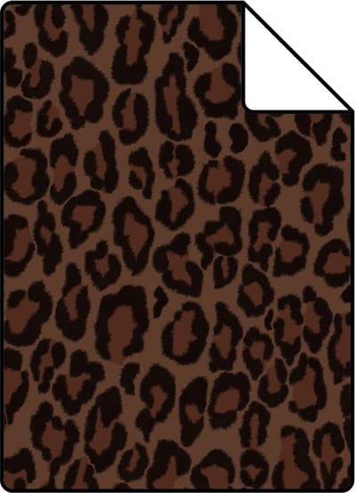 Proefstaal ESTAhome behang panterprint donkerbruin - 26.5 x 21 cm - 131401-S