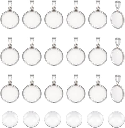 Hanger Trays - Cabochon Instellingen - Sieraden Maken - Roestvrij Staal - 20/25mm - Metaal