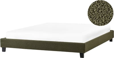 ROANNE - Tweepersoonsbed - Donkergroen - 180 x 200 cm - Bouclé