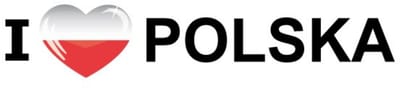 Sticker - I love Polska - 19 x 4 cm - Polen - landenthema