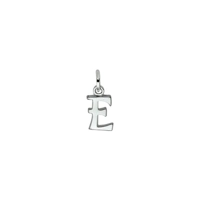 Zilver Gerhodineerde Hanger letter E 1330003