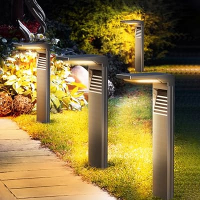 LED Solar Buitenlamp met 2 Verlichtingsmodi - Waterdichte Tuinverlichting voor Achtertuin en Gazon - 4 Stuks