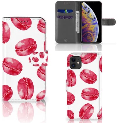 Apple iPhone 11 Book Cover Pink Macarons