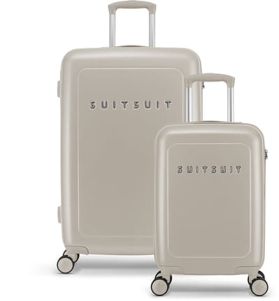 SUITSUIT Kofferset 2 delig - Reiskoffer groot - Handbagage koffer - Koffer set - Veilig TSA cijferslot - Reiskoffer set - Reiskoffer met wielen - Natura kofferset Bleached Sand