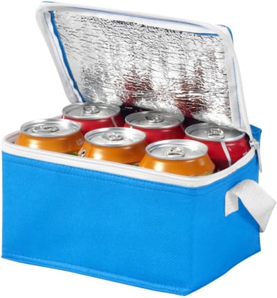Bullet mini koeltas voor sixpack blikjes - 3,5 liter - blauw - 20 x 15 x 12 cm - lunchtrommel