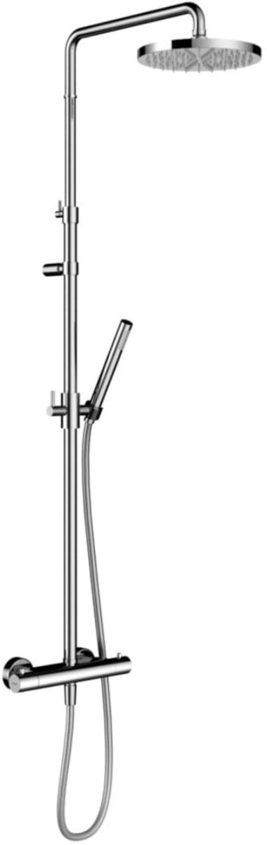 Hotbath Ace - Stortdoucheset - 206 mm Hoofddouche - 330 mm Hartafstand - Glijstang - Staafmodel Handdouche - Chroom - Hoogglans - Opbouw - 1/2 Inch Aansluiting