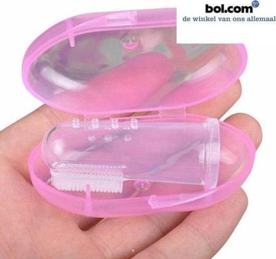 Baby tandenborstel, doorkomende tandjes, tandvlees massage, vinger tandenborstel, baby/peuter,  silicone, vingertandenborstel baby