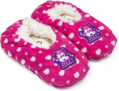 Super Wings pantoffels - slofjes - sloffen - fleece - roze - maat 25/26
