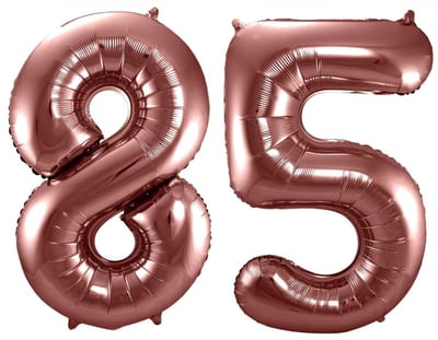 Folat Verjaardag Leeftijd folieballonnen - 85 jaar - rose goud - 86 cm - cijferballon groot