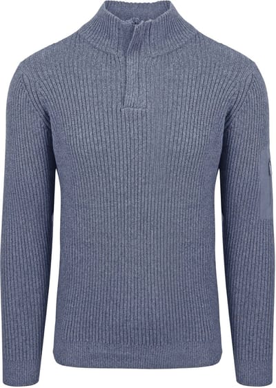 Suitable Mou Half Zip Trui Blauw - Maat S - Heren - Quarter zip - Schipperstrui met rits - Volwassen mannen