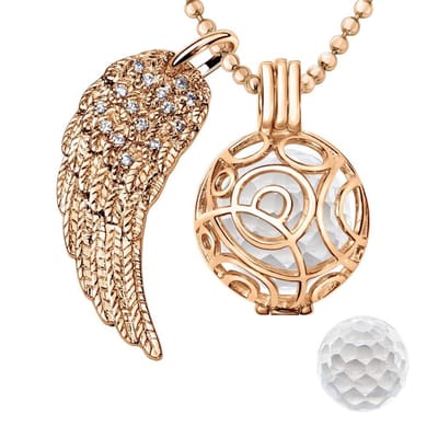 Engelenroeper 18mm Bolhouder met Ketting 90cm en Bolletje - Dames - Roségoudkleurig Cirkels - EBS18032
