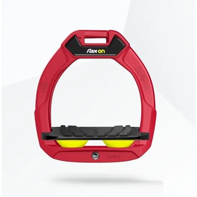Veiligheidsstijgbeugels Paardrijden Ingebouwd Grip Rood/Zwart/Geel Kinderen Flex-On Safe-On
