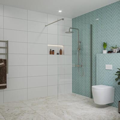 FugaFlow Eccelente Vetro inloopdouche badkamer - 110x200cm - helder glas - wandarm - gunmetal
