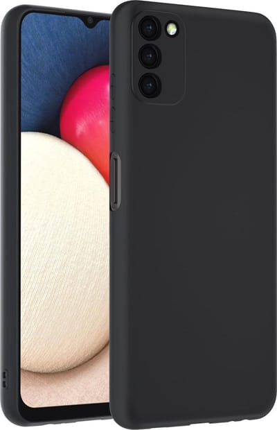 HB Hoesje Geschikt voor Samsung Galaxy A03S - Zwart - Siliconen Back Cover