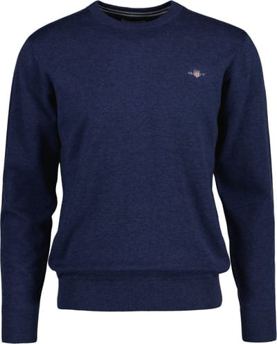 GANT heren O-hals sweater classic blauw II