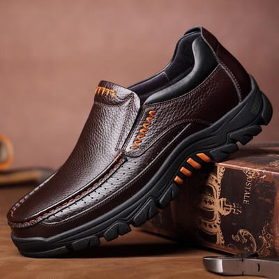 Zakelijke leren schoenen Heren Zachte zool Rundleer Ouderen Grote maat Middelbare leeftijd en ouderen Casual herenschoenen Ademende heren enkelschoenen 43 gray