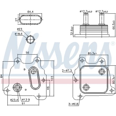 Olie radiator, motorolie NISSENS 91364