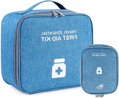 2 stuks lege waterdichte medicijntassen - Grote capaciteit medische noodtas voor onderweg - Blauw