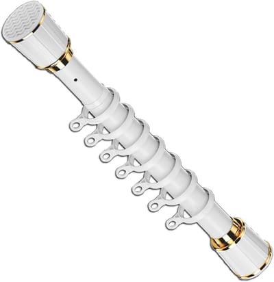 Verstelbare Gordijnroede - Telescopische Stang - Raamdecoratie Ophangen - Drukbevestiging Zonder Boren - 50-400 cm - Wit