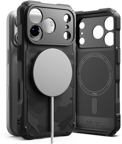 Ringke Rugged Gear Magnetic - Hoesje Geschikt voor Apple iPhone 17 Pro - Back Cover Compatibel met MagSafe / Qi2 - Shockproof TPU - Camo Zwart
