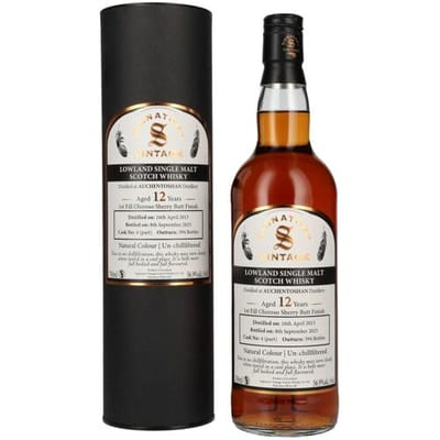 Ondertekenaar Vintage Signatory Vintage AUCHENTOSHAN 12 Years Old 1st Fill Oloroso Sherry Butt Finish Cask # 4 56,9% Vol. 0,7l in geschenkverpakking
