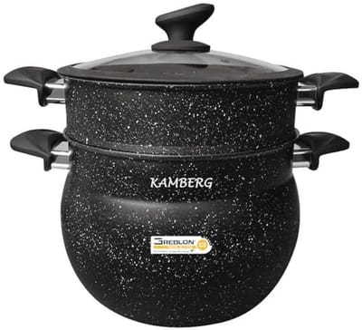 Couscoussier/stomer/kookpan 3-in-1 - Ø 24 cm - 8 liter - Aluminium - Geschikt voor alle warmtebronnen