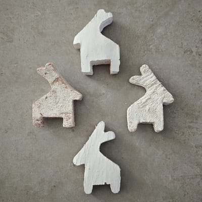 Coconut Raindeer 5Cm White 100 Pcs - kerstdecoratie voor binnen - kerst - stukjes - decoratie - kerstster - kokos - coco - ster