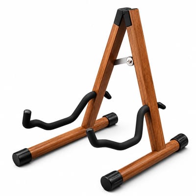 BOTC Gitaarstandaard – Guitar Stand – Basgitaar - Opvouwbare "A" - Standaard voor akoestische en elektrische gitaar - Hout
