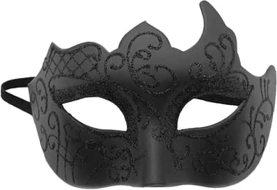 Dailygoods- Venetiaans Masker Lichtgewicht - Maskerademasker - Carnaval Masker - Kostuumaccessoire - Maskerade - Zwart/Goud/Rood - 17 cm x 11 cm - Carnavalsmasker