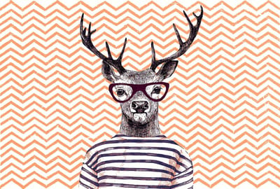 Fotobehang ModernDeer2 DD118175 A.S. Création Atelier 47 | Fotobehang