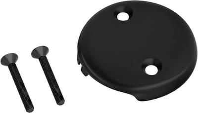 Bad Overloop Cover - Afvoer Plaat - Badkamer Reparatie - Roestvrij Staal - 3-1/8 Inch - Mat Zwart