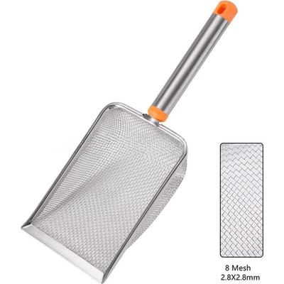 1 stuks RVS Fijnmazige Kattenbakschep Gemakkelijk Schoon te Maken Anti-aanbak Schep Voor Reptielenzand Efficiënte Duurzame Kattenbakschep 2.8X2.8mm