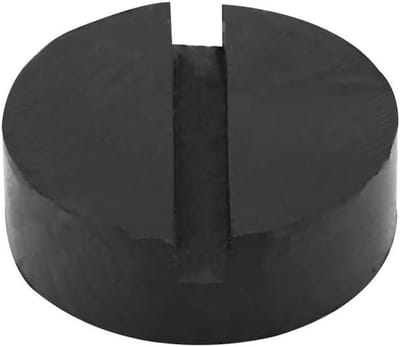 Allecta - Universele Zwarte Rubberen Jacking Pad voor Auto Frame Rail Floor Jacks met Slotted Adapter - Bescherming, Universeel, Zwart.