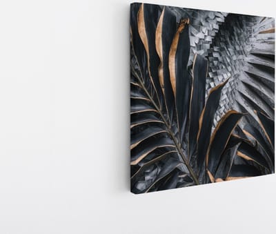 Saammp Canvas Schilderij - Bladeren van goud - Natuur - Bloemen - 20x20 - Foto op canvas - Wanddecoratie - Muurdecoratie Woonkamer - Kantoor Decoratie