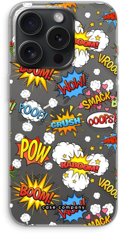Case Company® - Hoesje geschikt voor iPhone 15 Pro hoesje - Pow Smack - Soft Cover Telefoonhoesje - Bescherming aan alle Kanten en Schermrand