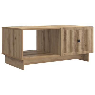 vidaXL - Salontafel - Artisanaal - eiken - 90 - x - 50 - x - 40 - cm - Bewerkt - hout