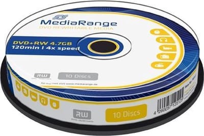DVD+RW MediaRange 4.7GB|rewritable | 10 stuks