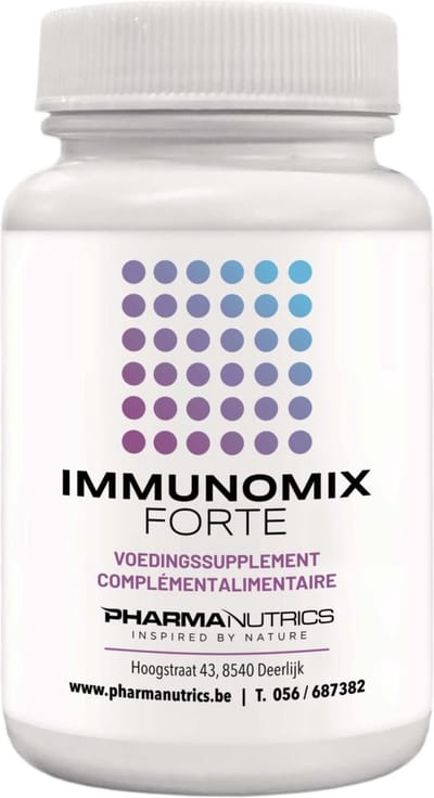 PharmaNutrics Immunomix Forte 30 V-caps⎮Ondersteunt uw immuunsysteem⎮Bètaglucaan - lactoferrine - L-glutathion - selenium - quercetine - vitamine C - vitamine D - zink