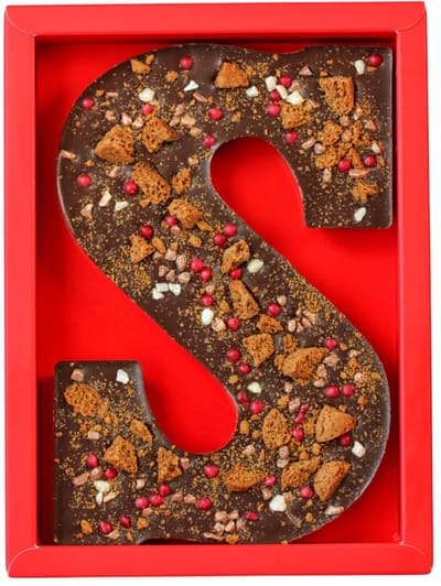 Lindy's Pure Chocoladeletter S - Topped met Pepernoten & Framboos - 200 gram