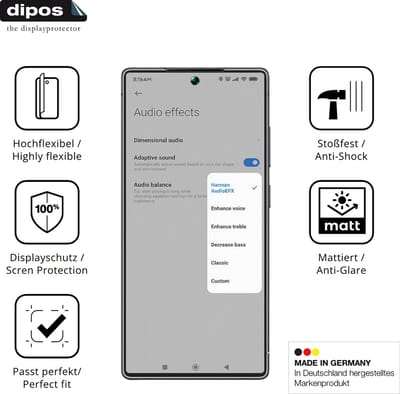 dipos FLEX – 2x Matte Screenprotector geschikt voor BLKE S B25 | Volledige Schermbescherming | Case-Friendly