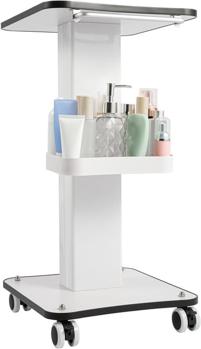 Salonwagen 360° Draaibaar Cosmeticawagen Met Handgreep Multifunctionele Wagen Voor Make-Upkwasten Parfum