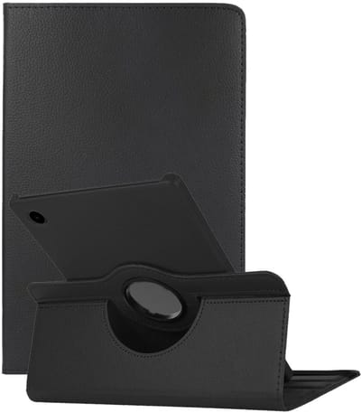 Hoes - Geschikt voor Samsung Galaxy Tab A9 - 360 Graden Draaibare Hard Cover Case - Tablet Hoesje Draaibaar - Zwart